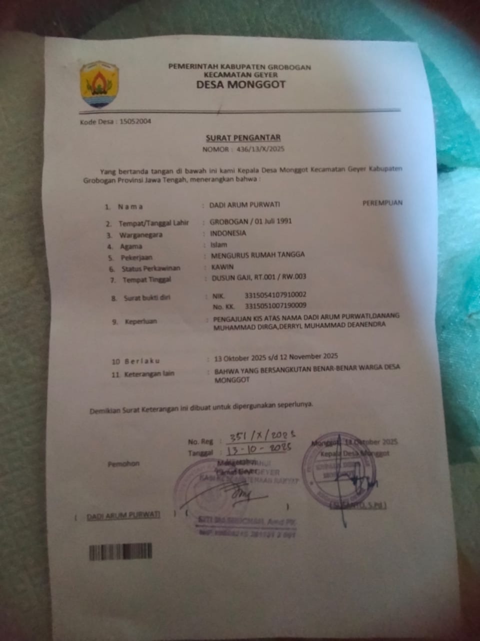 Lampiran aduan LB2025101700004